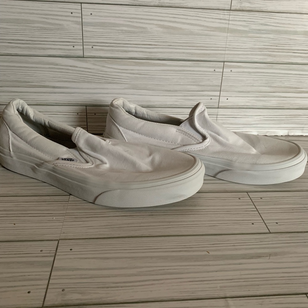 Vans White Slip-On Sneakers